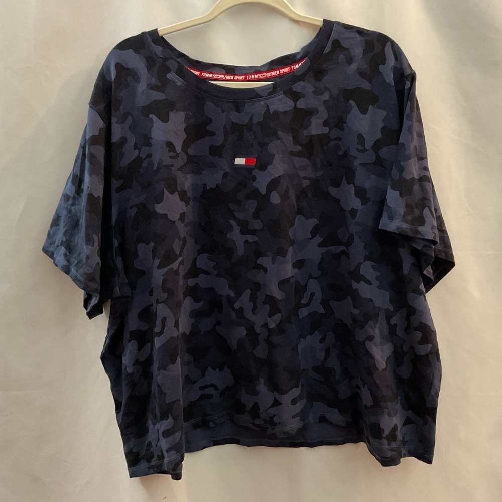 Tommy Hilfiger Blue/Black Camo Crop Top 3X